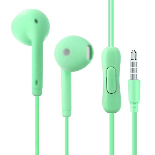 6 Colors Wired Headphones 3.5mm Sport Earbuds With Bass Mobile Phone Earphone Wire Control Stereo Headset Mic Music Earphones
