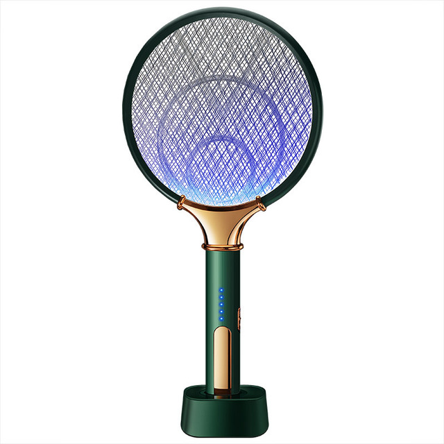 2 in 1 USB Rechargeable Electric Mosquito Swatter LED Blue Light Lure Killer Lamp Mute Home Shock Insect Bedroom Accessories