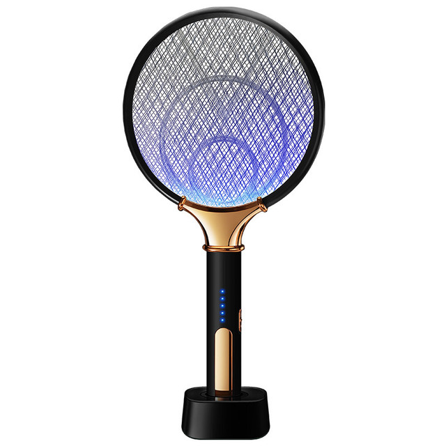 2 in 1 USB Rechargeable Electric Mosquito Swatter LED Blue Light Lure Killer Lamp Mute Home Shock Insect Bedroom Accessories