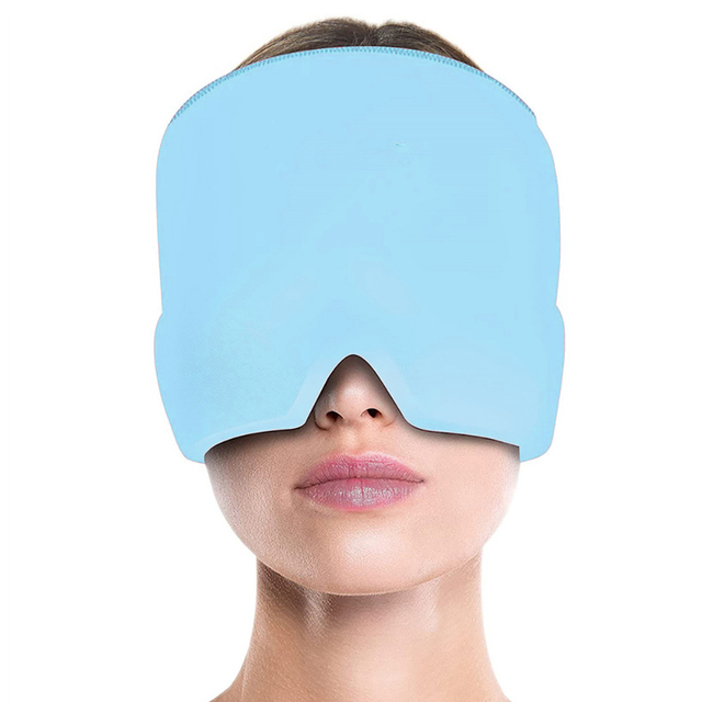 Reusable Head Ice Pack Adjustable Gel Cold Pack Head Wrap Migraine Relief & Tension Headache Relief Migraine Cap Head Massager