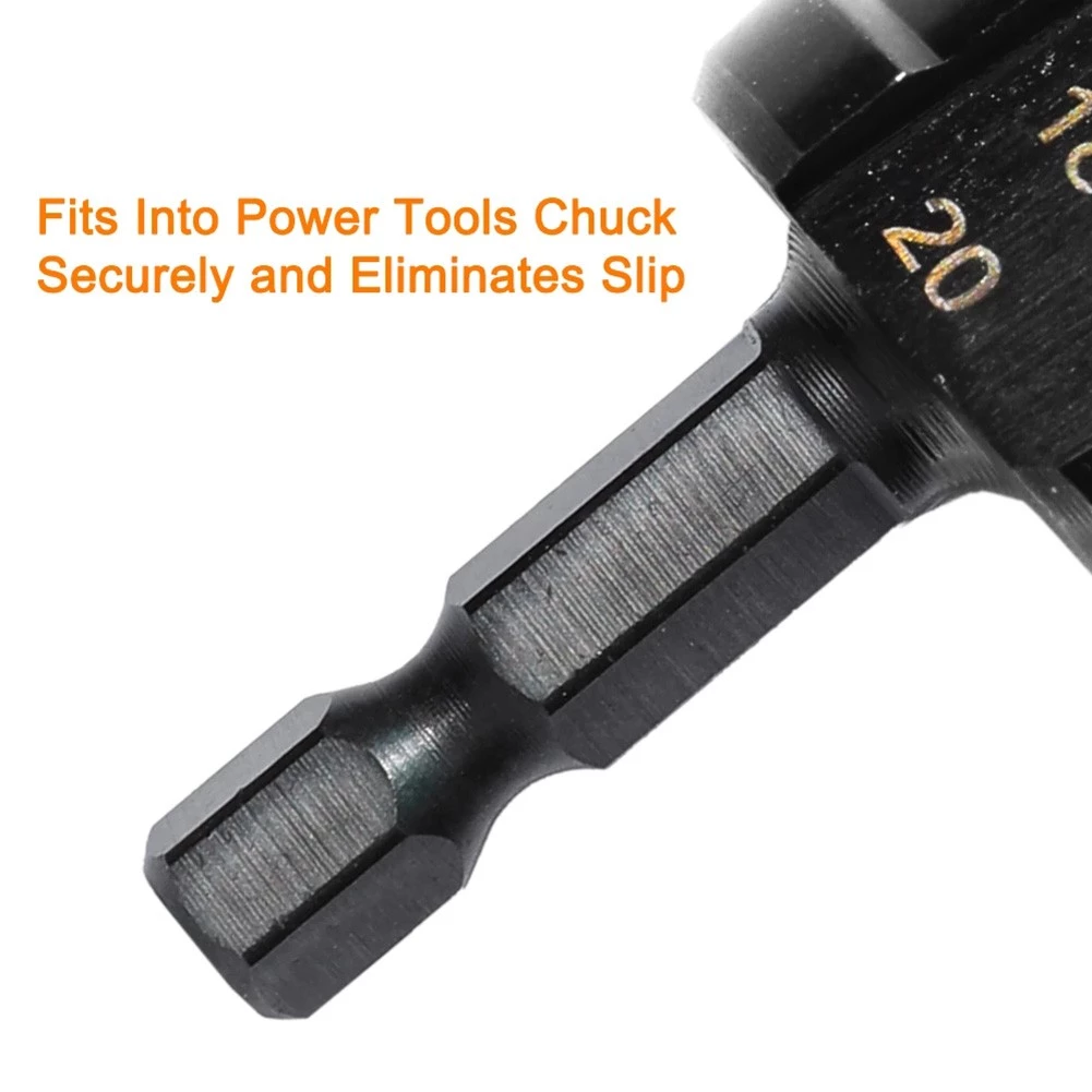 3PCS 3-12mm 4-12mm 4-20mm HSS Straight Groove Step Drill Bit Set Titanium Coated Wood Metal Hole Cutter Core Drill Bit Set