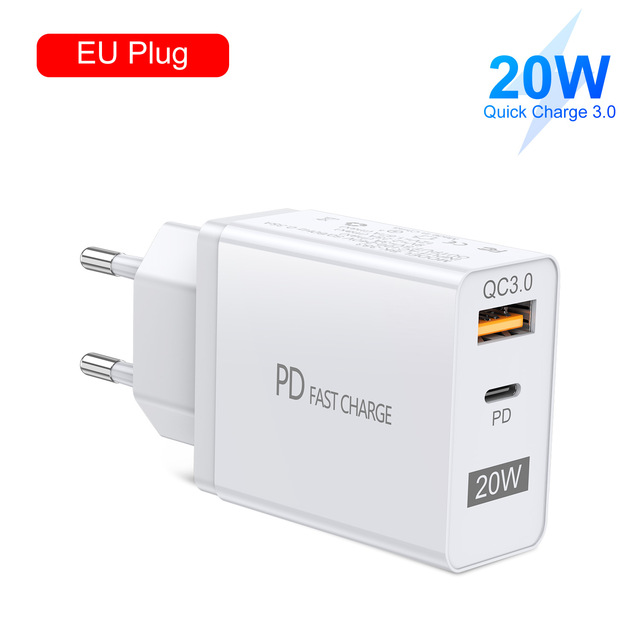 20W Quick Charge USB Charger PD QC 3.0 Type C Fast Charger For  Portable Mobile Phone Charger Adapter