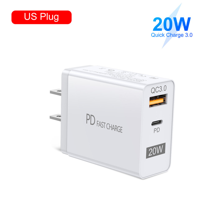 20W Quick Charge USB Charger PD QC 3.0 Type C Fast Charger For  Portable Mobile Phone Charger Adapter