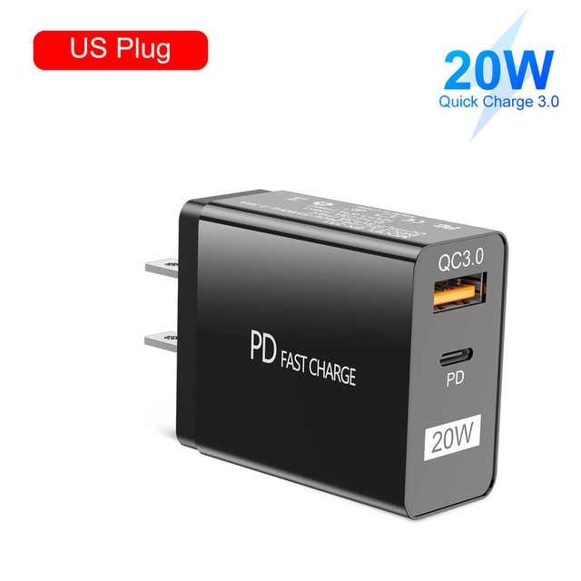 20W Quick Charge USB Charger PD QC 3.0 Type C Fast Charger For  Portable Mobile Phone Charger Adapter
