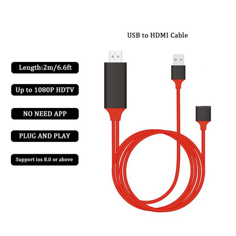 USB To Hdmi -compatible Cable Converter Adapter Mirror Cast MHL Cable Micro USB Type C To For IPhone IPad To TV Projector