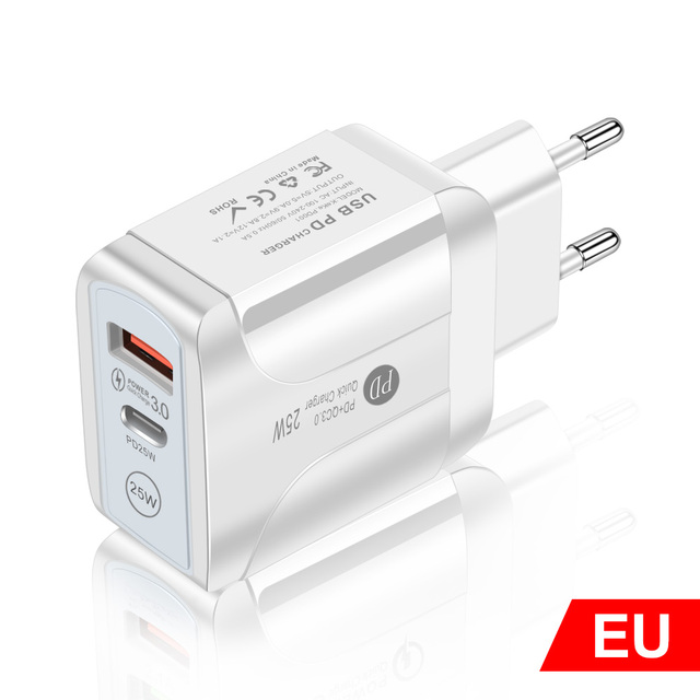 25W Fast Charger Quick Charge PD QC 3.0 Type C Fast Charging USB Charger Phone Charger