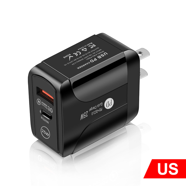 25W Fast Charger Quick Charge PD QC 3.0 Type C Fast Charging USB Charger Phone Charger