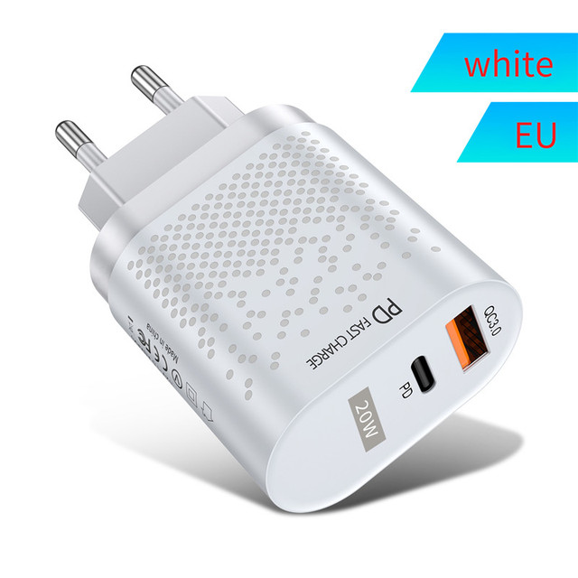 PD 20W USB Type C Charger QC3.0 Mini Quick Charge USB C Fast Charging Travel Wall