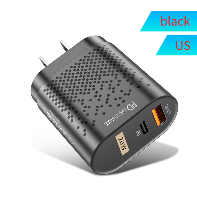 PD 20W USB Type C Charger QC3.0 Mini Quick Charge USB C Fast Charging Travel Wall