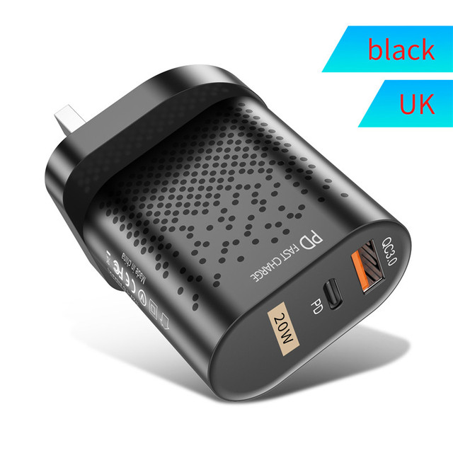 PD 20W USB Type C Charger QC3.0 Mini Quick Charge USB C Fast Charging Travel Wall