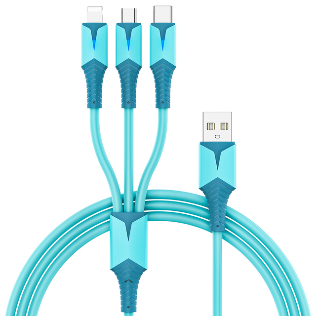 3 in 1 USB Cable 3A Fast Charging USB C Cable For iPhone 13 12 11 Pro Max Xiaomi 12 Huawei Samsung Mobile Phone Charge Cord