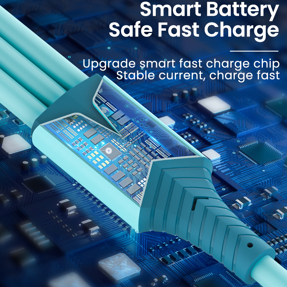 3 in 1 USB Cable 3A Fast Charging USB C Cable For iPhone 13 12 11 Pro Max Xiaomi 12 Huawei Samsung Mobile Phone Charge Cord