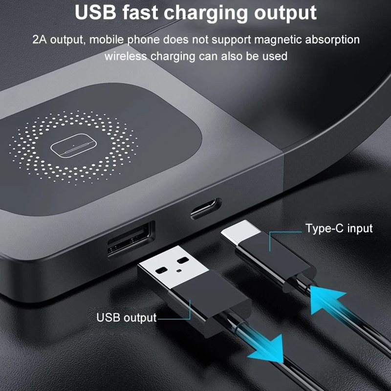 4 in 1 Magnetic Wireless Charger Stand 15W Fast Charging Dock Station