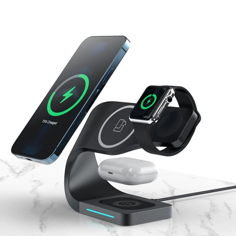 4 in 1 Magnetic Wireless Charger Stand 15W Fast Charging Dock Station