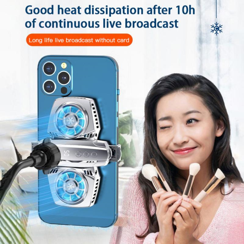 Mobile Phone Gamer Cooler USB Phone Coolers Semiconductor Dual Cooling Fan Radiator Smartphone Temperature Display Heat Sink
