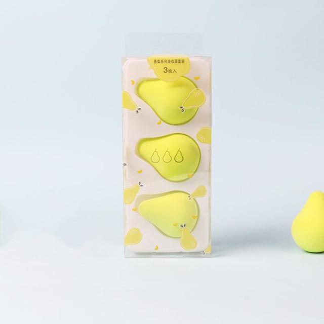 3Pcs Cosmetic Puff Smooth Women Makeup Foundation Air Cushion Mango Lemon Fart Peach Dry Powder Puff General Beauty Makeup Tools