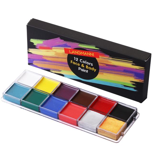 12 Colors Halloween Face Body Paint Makeup Pigment Saturated High DIY Face Paint Waterproof Sweatproof Festivel Body Painting