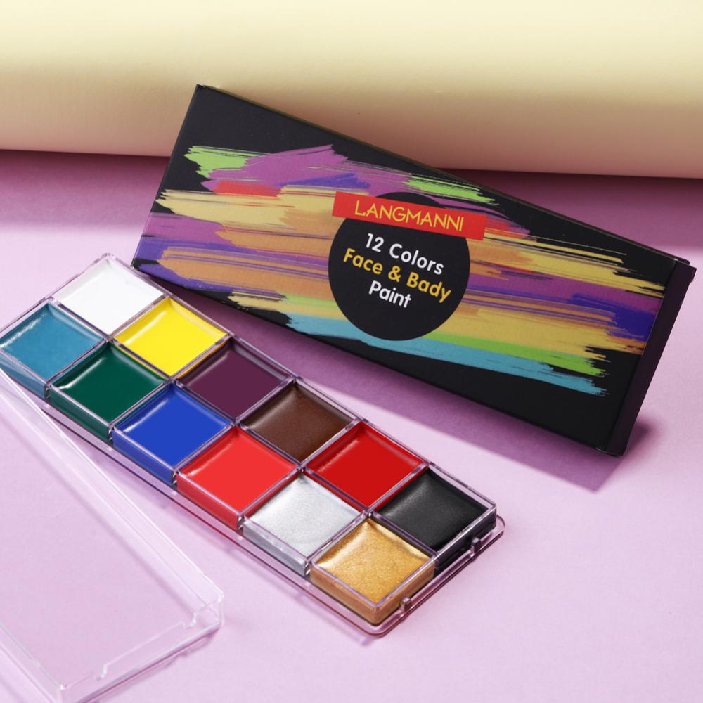 12 Colors Halloween Face Body Paint Makeup Pigment Saturated High DIY Face Paint Waterproof Sweatproof Festivel Body Painting