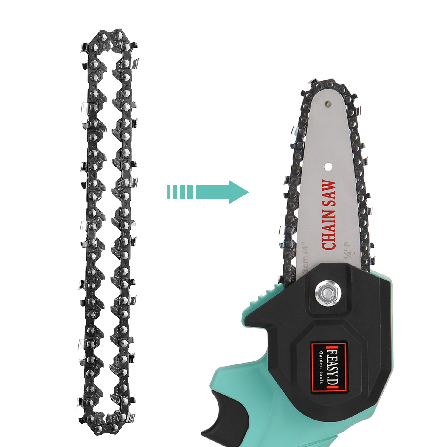 4 Inch Mini Steel Chainsaw Chain Electric Electric Saw Accessory Replacement Chain for Electric Pruning Saw Garden Logging Tools