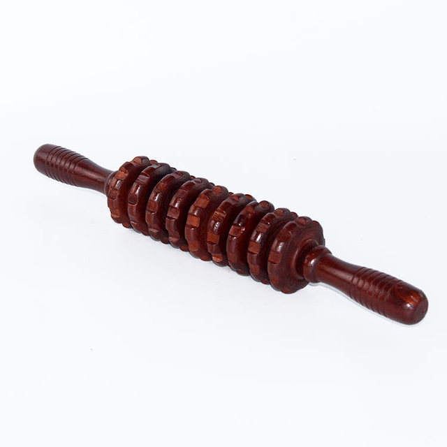 9-Wheel Wooden Abdomen Massager Multifunctional Fitness Roller Stick Muscle Relax Tool Body Anti Cellulite waist Massage