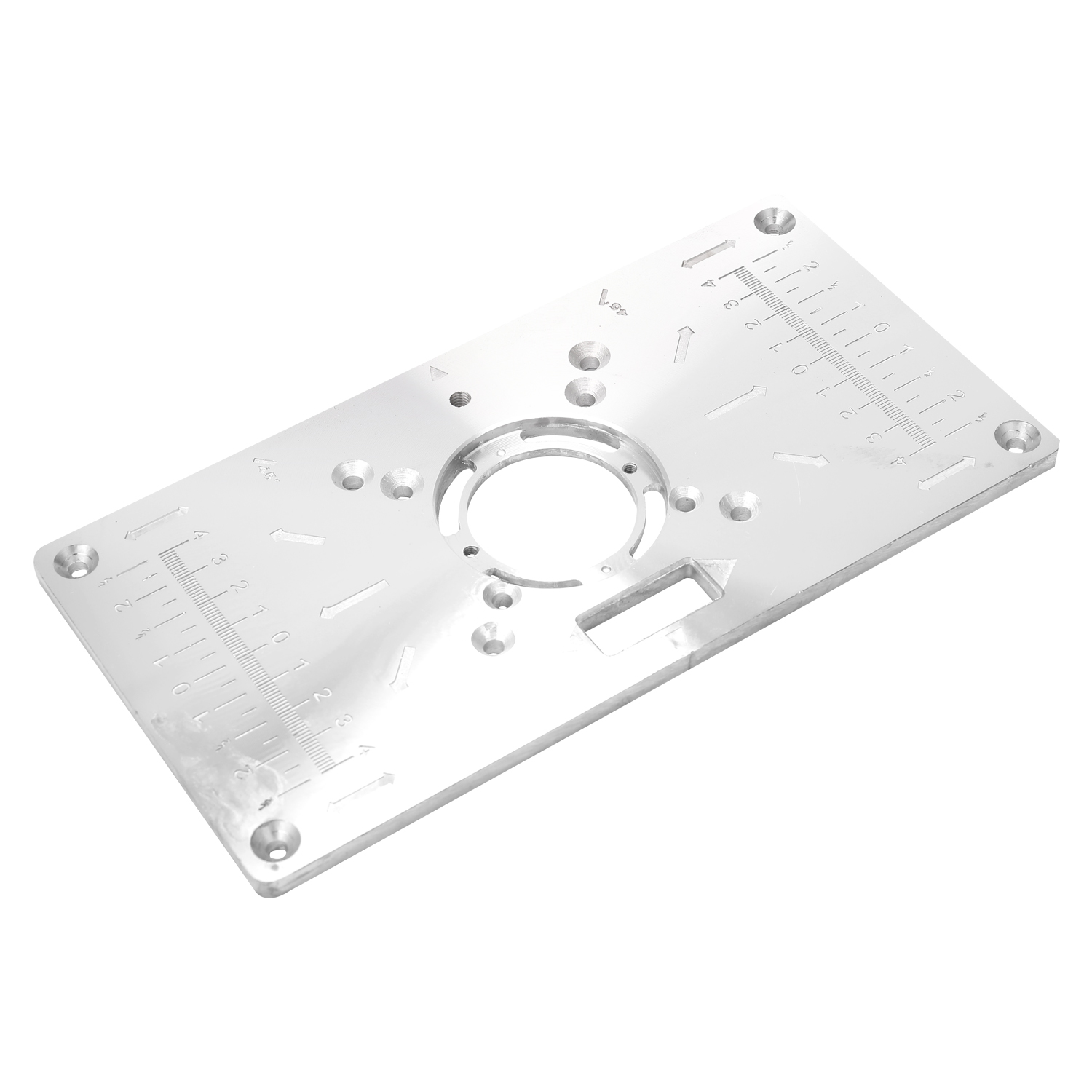 Aluminium Router Table Insert Plate Table For Woodworking Benches Router Plate Wood Tools Milling Trimming Machine With 4 Rings