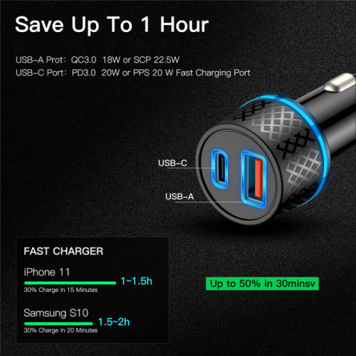 Olaf USB Car Charger Type C 20W 4A PD QC 3.0 Fast Charging Car Phone Charger For iPhone 12 13 Pro Xiaomi Huawei Samsung