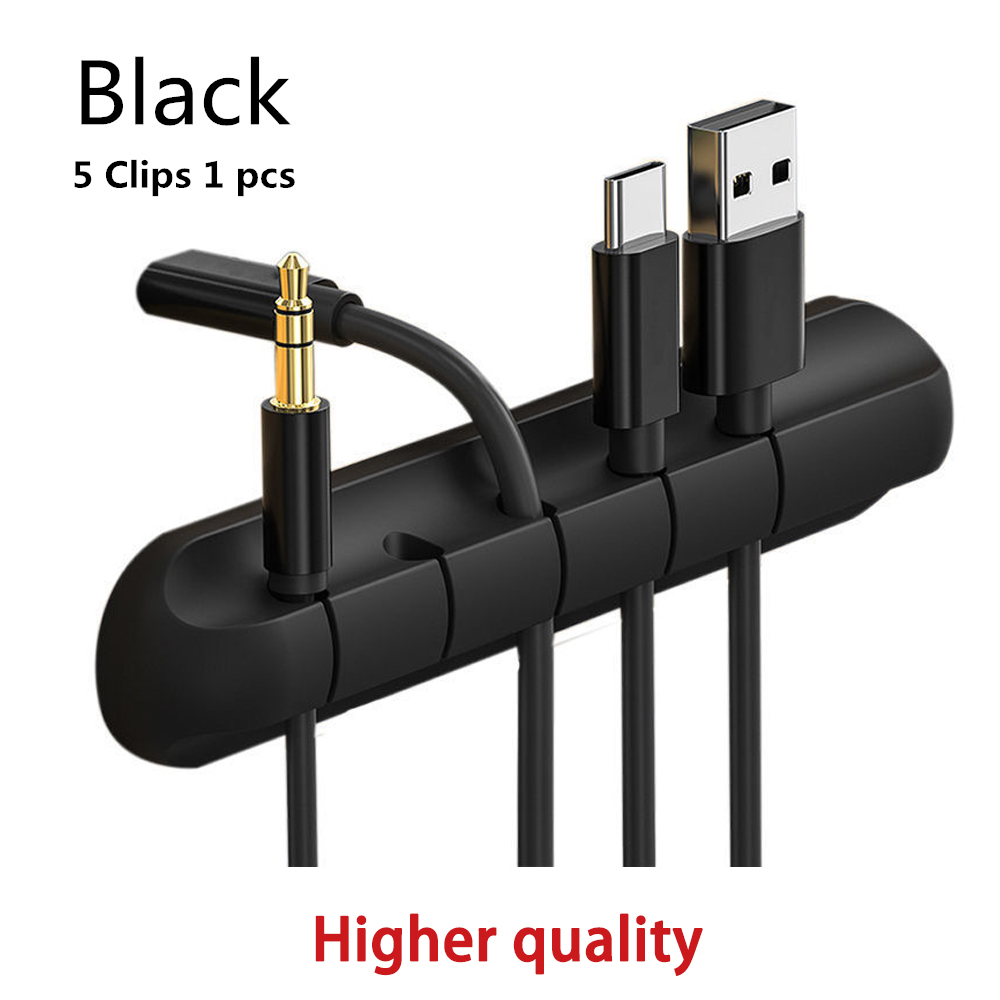 Cable Organizer Silicone USB Cable Winder Desktop Tidy Management Clips Cable Holder for Mouse keyboard Headphone Wire