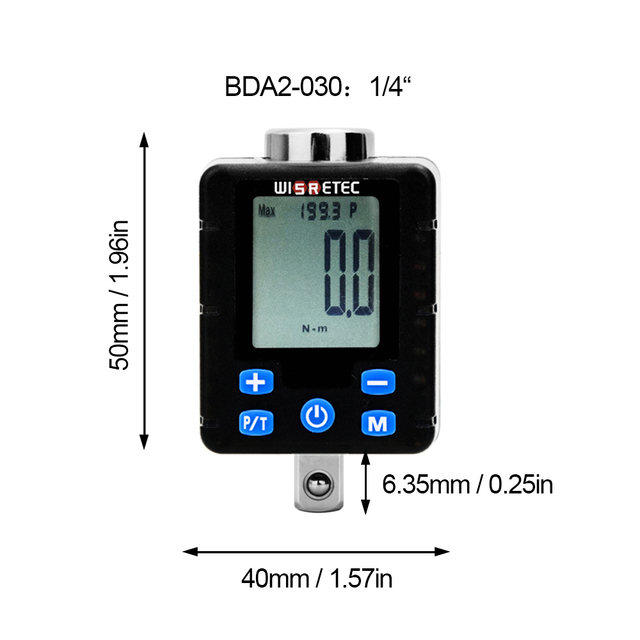 High Accuracy Large Screen Electronic Digital Display Torquemeter Adjustable Torque Meter Adapter Professional Universal Wrench