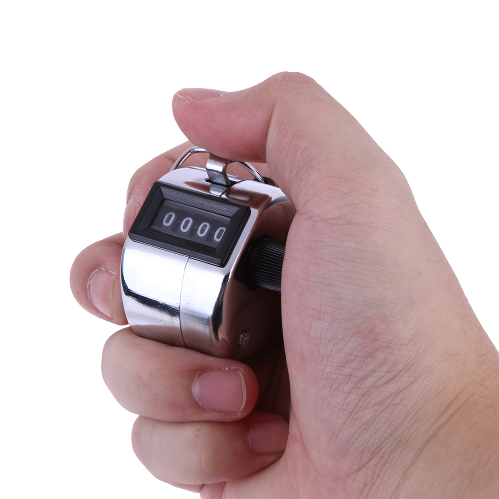 2-20pc 4 Digit Number Counters Manual Counting Tally Clicker Mini Hand Held Tally Counter Soccer Golf Metal Counter Max. 9999