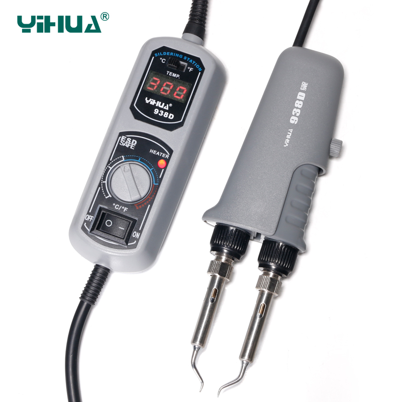 YIHUA 938D 10V/ 220V EU/US/GB/AU PLUG Portable Hot tweezers Mini Soldering Station Hot Tweezer for BGA SMD repairing