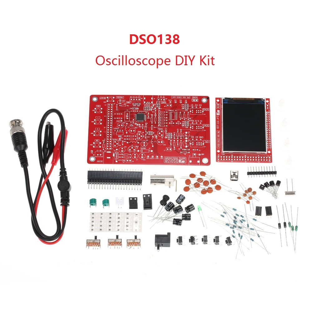 DSO 138 2.4" TFT Digital Oscilloscope DIY Kit Not Soldered 200KHz Electronic Learning Set 1MSa/s   Probe Analog Bandwidth