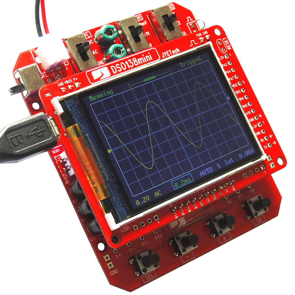 DSO 138 2.4" TFT Digital Oscilloscope DIY Kit Not Soldered 200KHz Electronic Learning Set 1MSa/s   Probe Analog Bandwidth