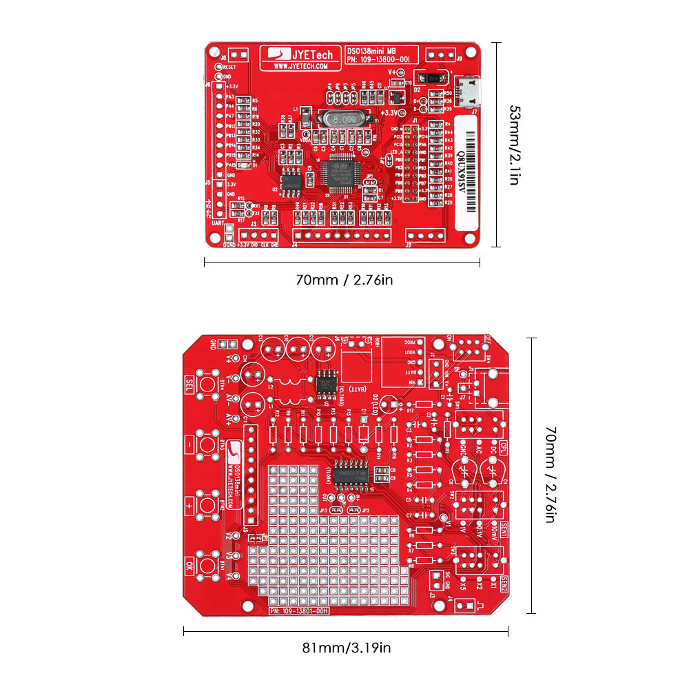 DSO 138 2.4" TFT Digital Oscilloscope DIY Kit Not Soldered 200KHz Electronic Learning Set 1MSa/s   Probe Analog Bandwidth