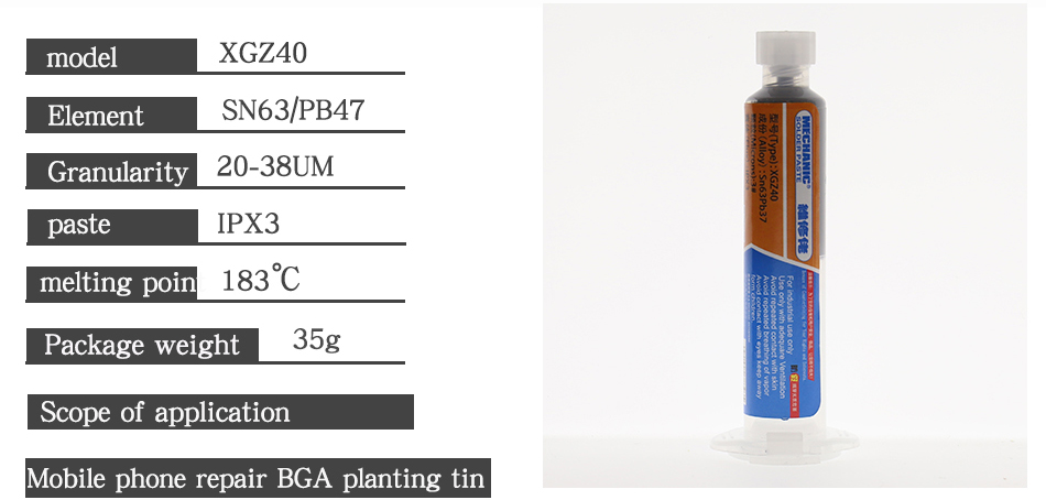 1PCS MECHANIC Solder Paste XGSP30 XGSP40 XGSP50 XGSP80 XGSP200 XGSP500 low temperature solder paste solder flux