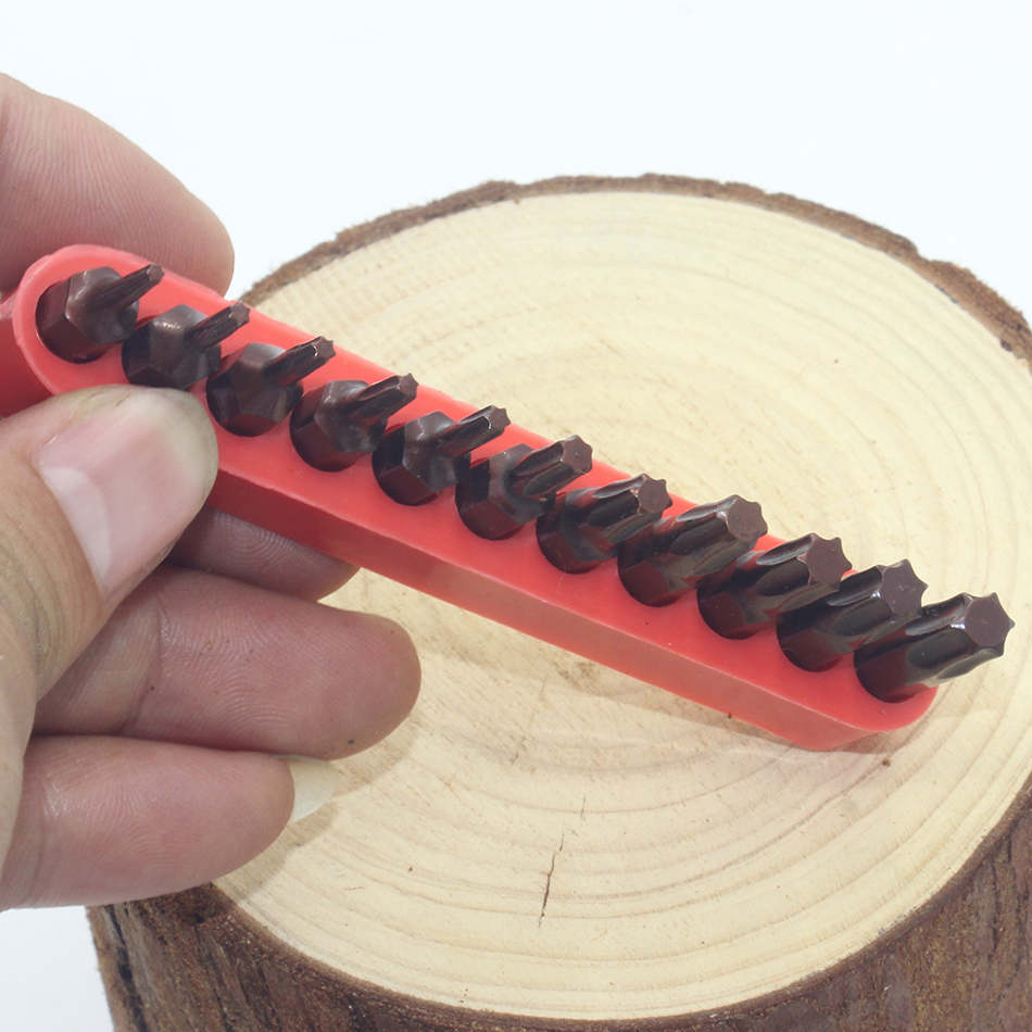 12pcs/lot 1/4 Inch S2 Alloy Steel 25MM Long Magnetic Torx Screwdriver Bits Set Tools T6 T7 T8 T9 T10 T15 T20 T25 T27 T30 T35 T40