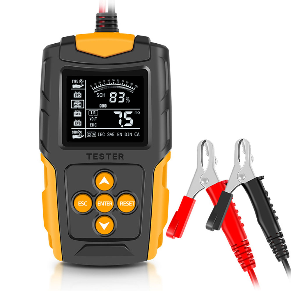12V/24V Car Battery Tester LCD Digital Battery Analyzer Car Charge Diagnostic Tool SOH SOC CCA IR Meter for Car Truck Repair