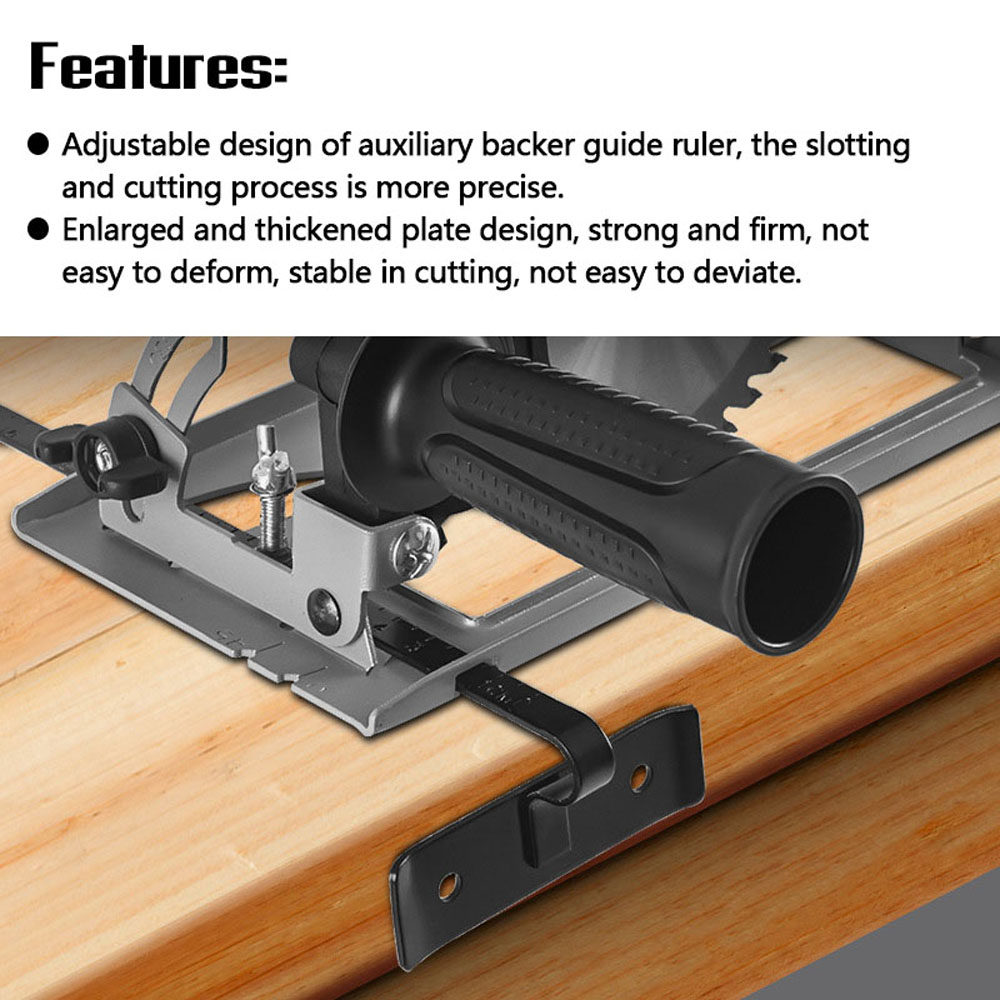 0-45° Angle Adjustable 0-40mm Cutting Depth Adjustment Positioning Bracket Angle Grinder Retrofit Cutting Machine Slotting Base
