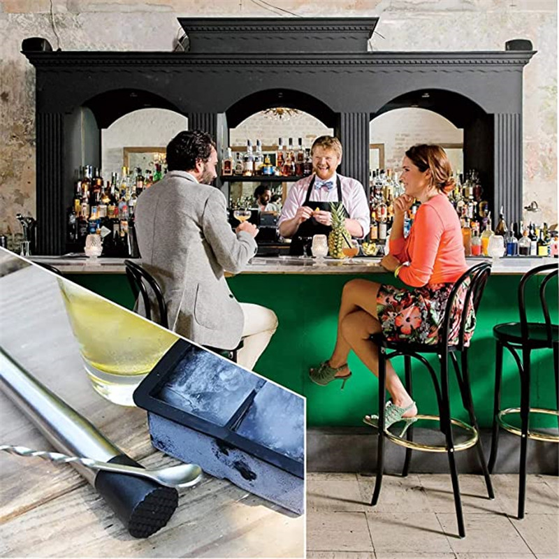 8 Inch Cocktail Muddler and Mixing Spoon, Stainless Steel Cocktail Muddler Home Bar Bartender Tool Barware Set