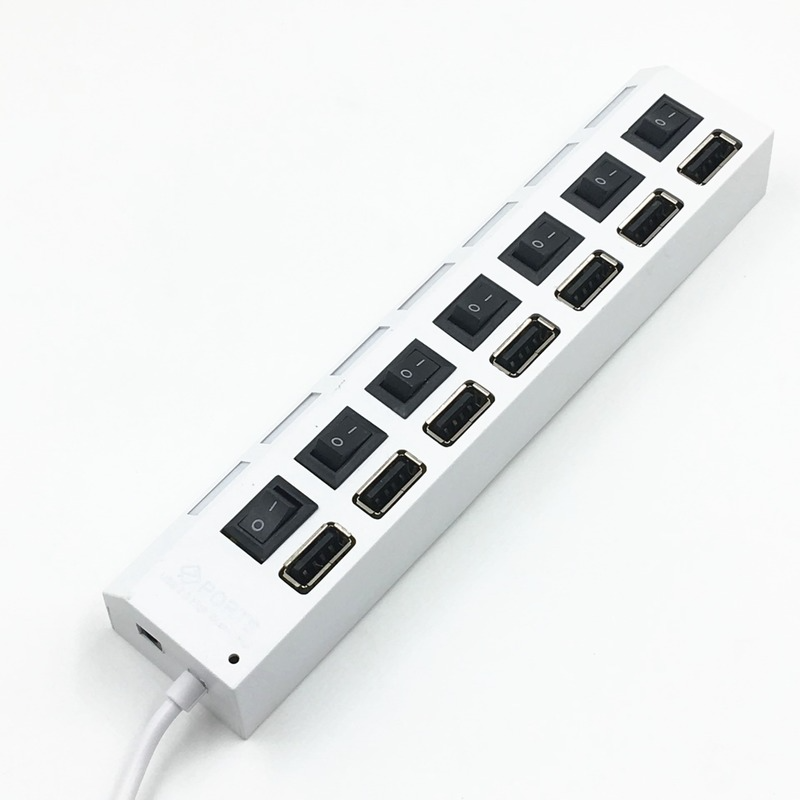 7 Ports Hub USB 2.0 Hub USB Hub 2.0 Multiple USB Splitter 3 Hab with Power Adapter 7-port Multiple Extender 2.0 USB3 Hub with PCv Switch