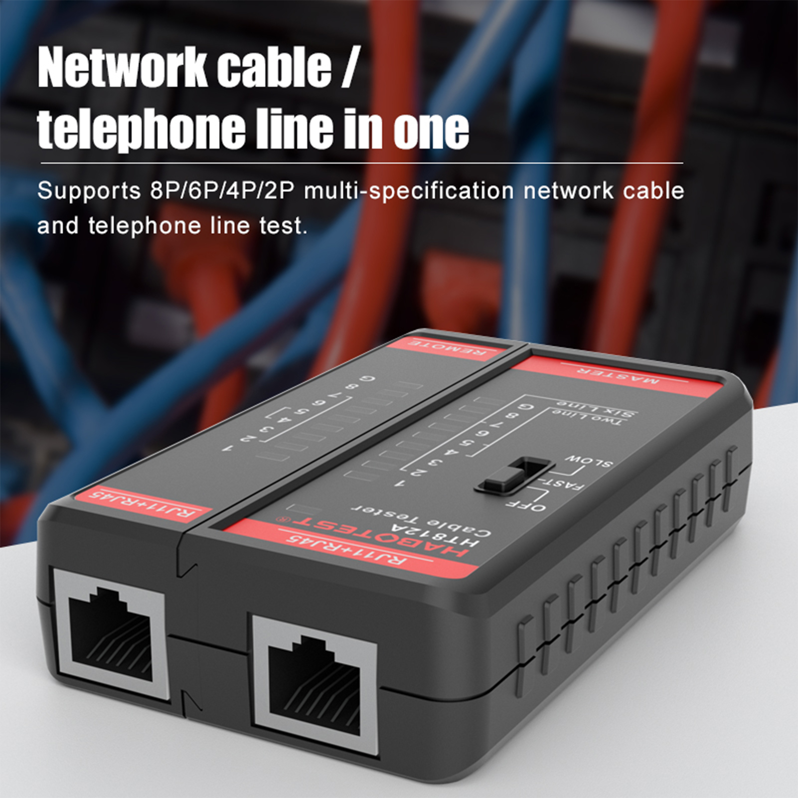 Wire Tracker Telephone Line Test Meter HT812A Network Cable Tester Telephone & Network Line Finder RJ11 RJ45 Tester