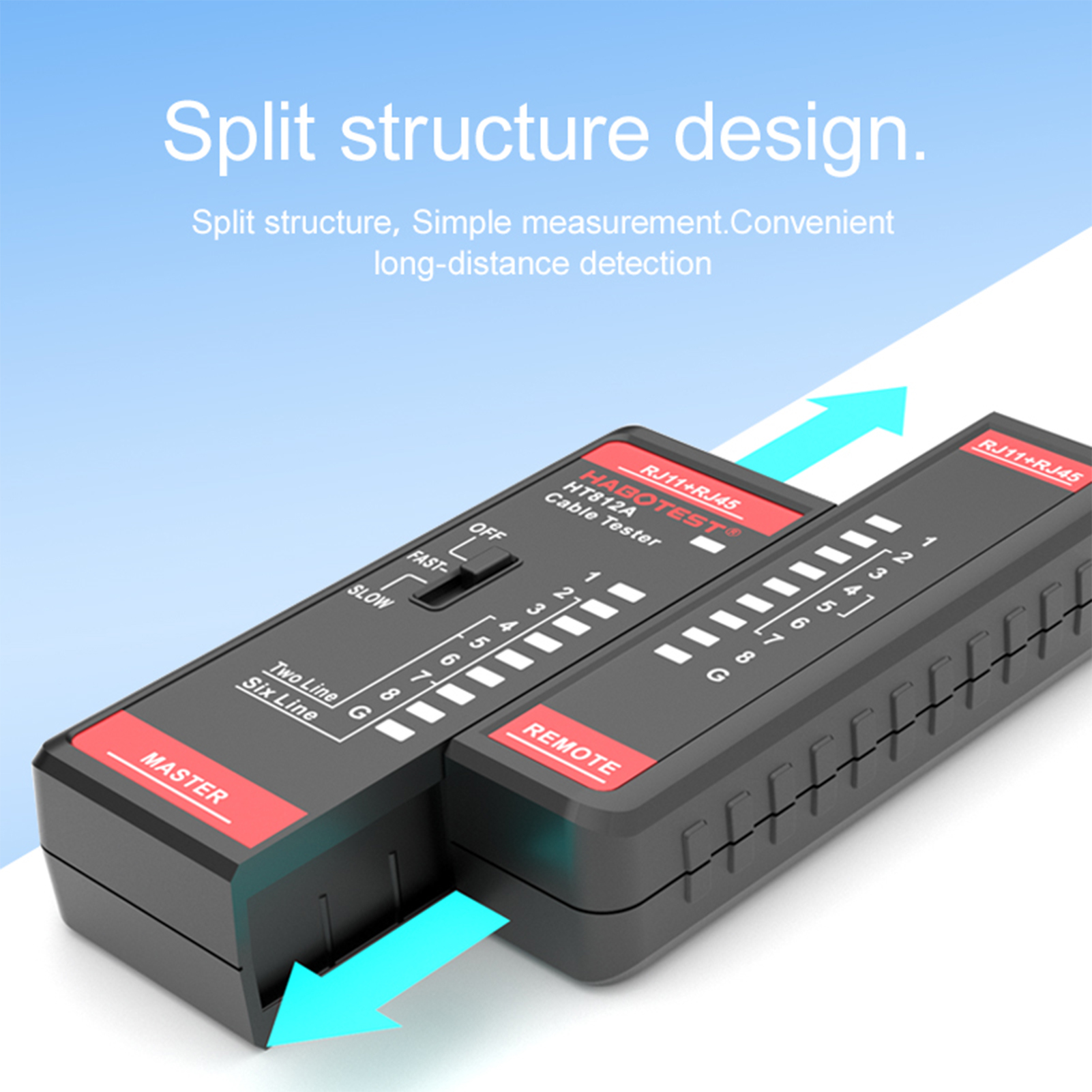 Wire Tracker Telephone Line Test Meter HT812A Network Cable Tester Telephone & Network Line Finder RJ11 RJ45 Tester