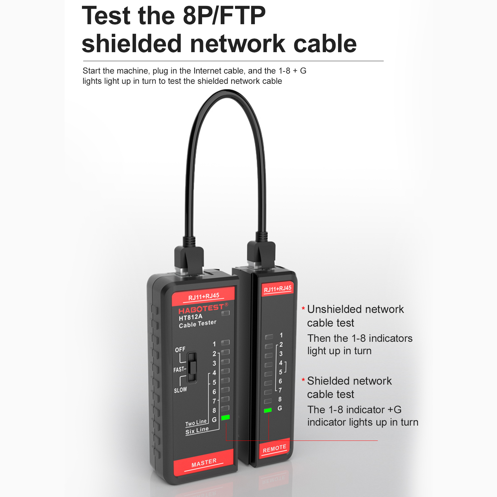 Wire Tracker Telephone Line Test Meter HT812A Network Cable Tester Telephone & Network Line Finder RJ11 RJ45 Tester