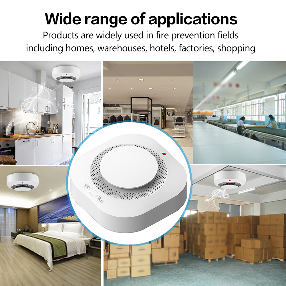 Household Intelligent WiFi Smokes Alarm Fire Smokes Sensors phone APP Notification Warning Real-time Smokes Sensors Alarm