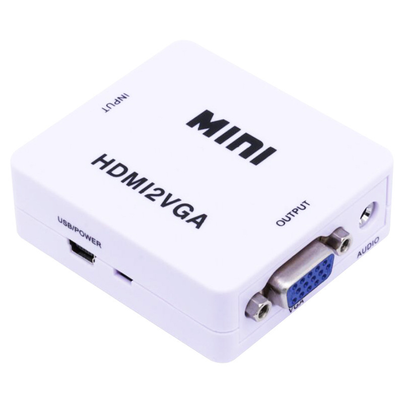 HD To Analog Small White Box HDMI-compatible TO AV Scaler Adapter HD Video Composite Converter Box HD To RCA AV/CVSB L/R Video 1080P Support NTSC PAL
