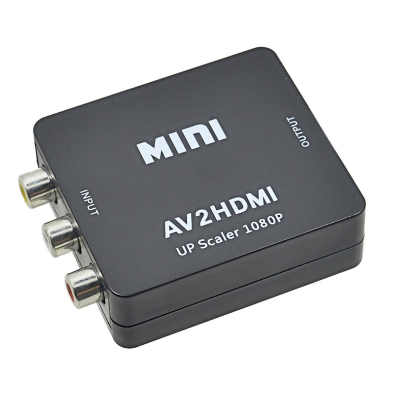 HD To Analog Small White Box HDMI-compatible TO AV Scaler Adapter HD Video Composite Converter Box HD To RCA AV/CVSB L/R Video 1080P Support NTSC PAL