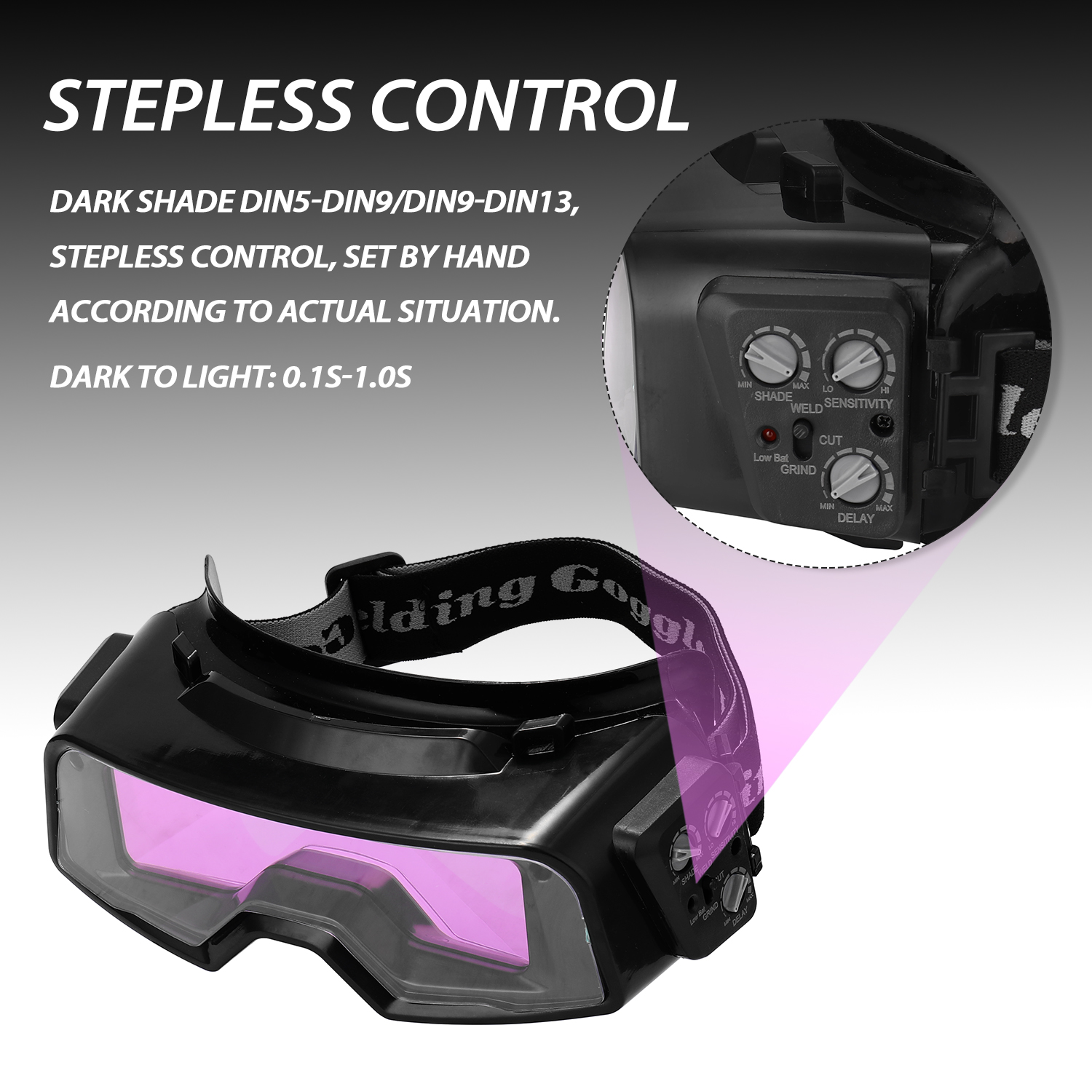 Auto Darkening Welding Goggles Professional Weld Glasses Goggles Multifunction Welding Antiglare Protections