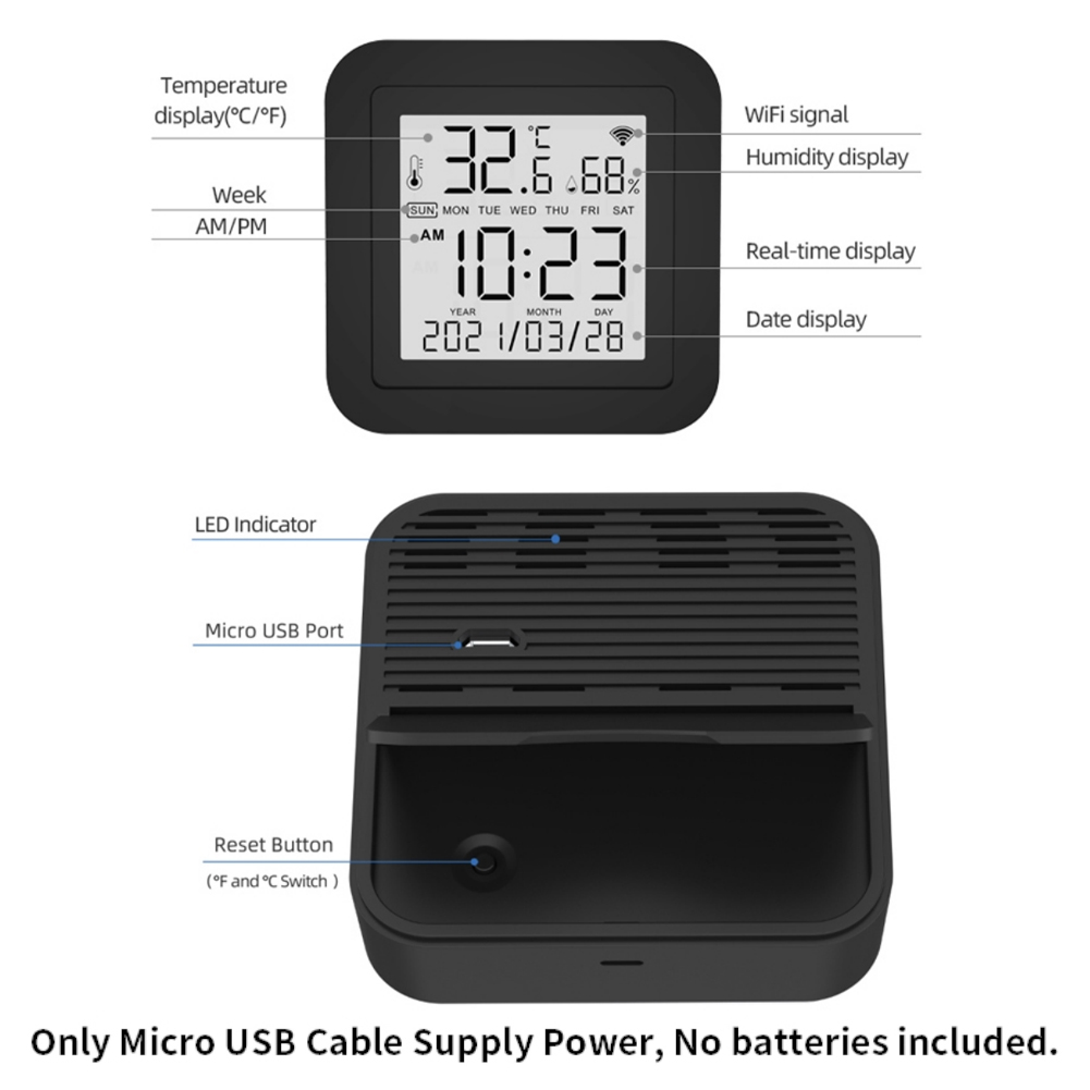S09A Tuya WiFi 3 In 1 Intelligent Sensor Infrared Remote Control Temperature Humidity Detection IR-enabled Device Remote Control