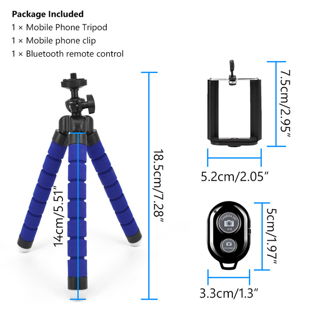 Camera Phone Tripod Portable Adjustable Stand Mount Holder Clip Bluetooth-compatible Remote Control For Cellphone Mobile Phone