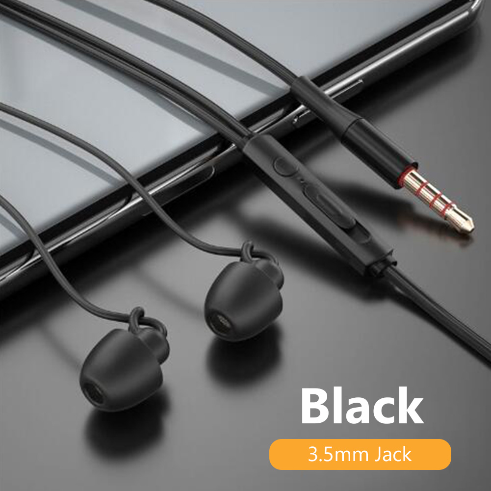 Sleep Earphone In-Ear Hifi Headset Noise Cancelling Sleeping Earbud Soft Silicone 3.5mm Wired Headphones With Mic Call Handsfree