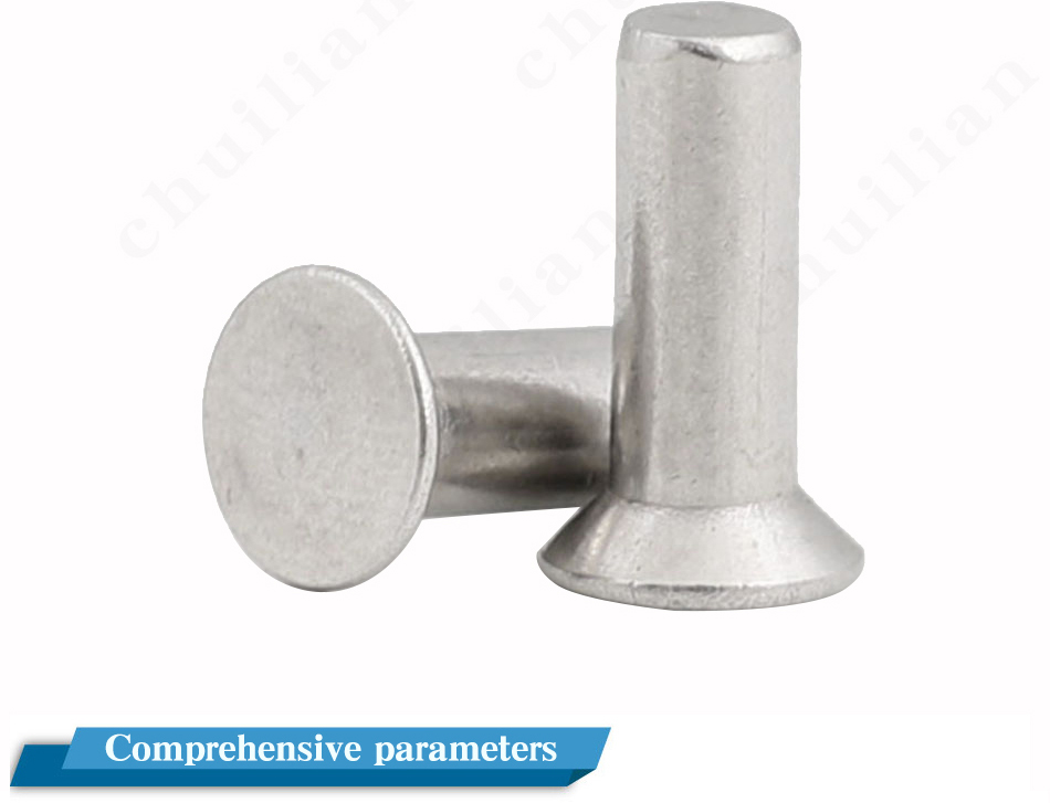 10/50pcs M1 M1.2 M2 M2.5 M3 M4 M5 M6 304 Stainless Steel Flat Countersunk Head Solid Rivet Self Plugging GB869 Diameter 1-6mm
